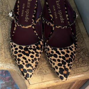Kate Spade Leopard Print Mules with Strap